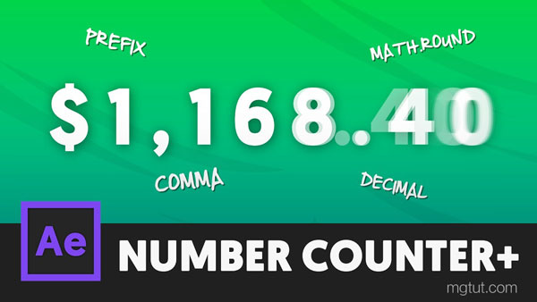 数字增长数值计数动画AE教程(中英文字幕) Animated Number Counters