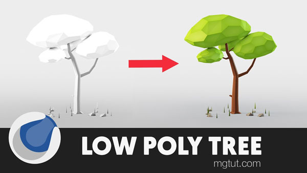 低多边形模型C4D建模教程(中英文字幕) Low Poly Tree