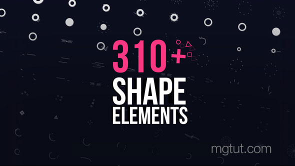 AE模板-100个简单图形MG动画元素+210个图形转场